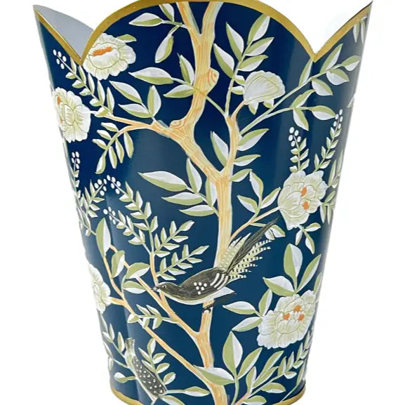 Chinoiserie Navy Floral Basket
