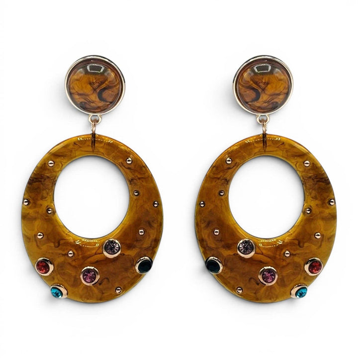 Studded Tortoise Hoop Earrings