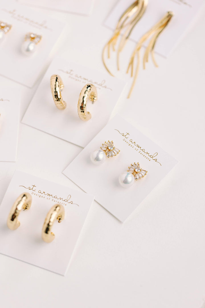 Hammered Gold Hoop Earrings