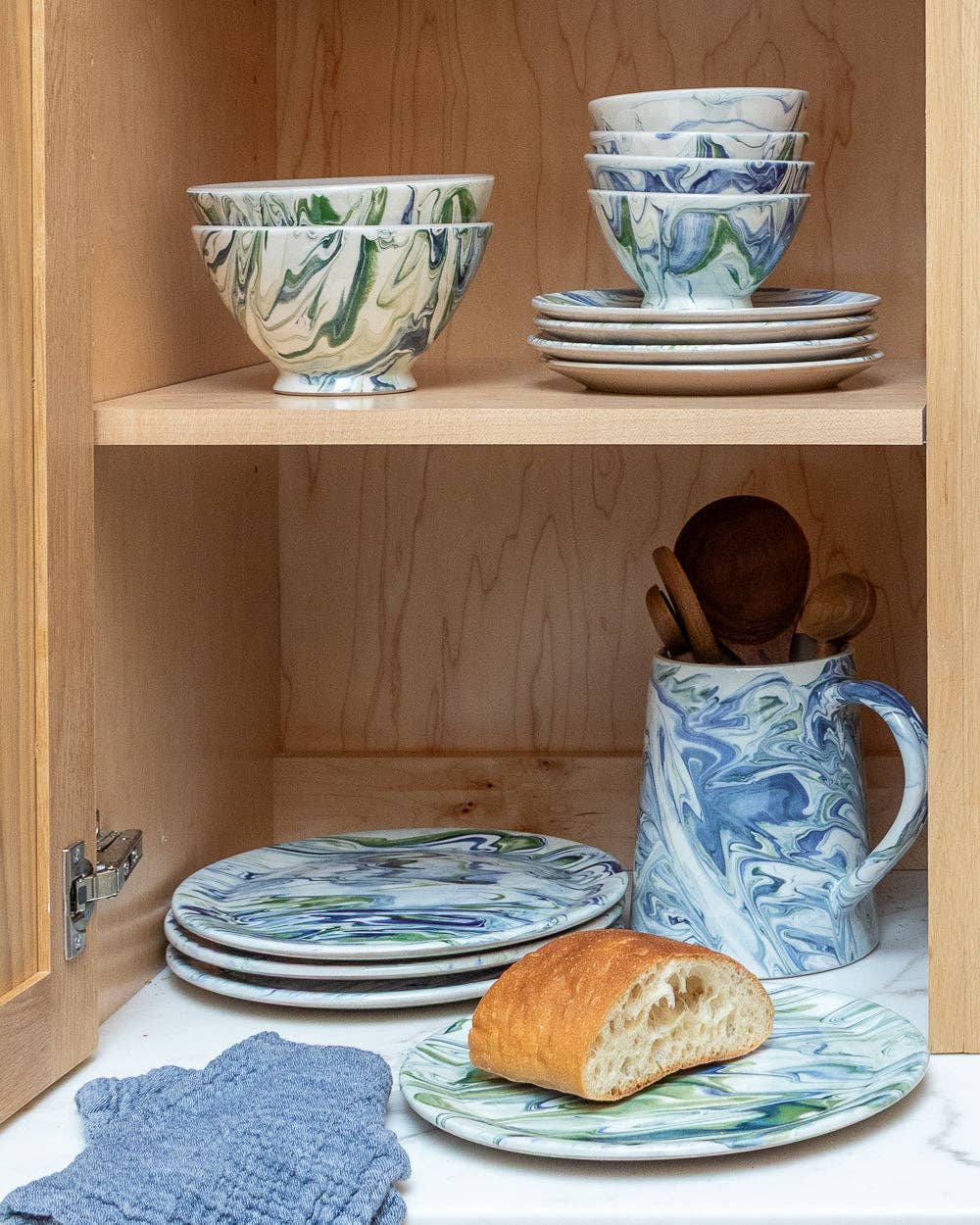 Marbled Bowls in Ocean, Set of 4