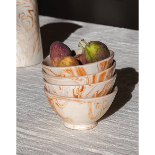 Marbled Bowls in Terra, Set of 4