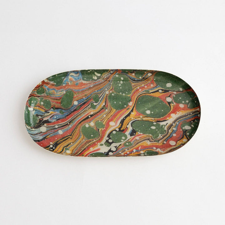 Oval Enamel Tray, Marbled