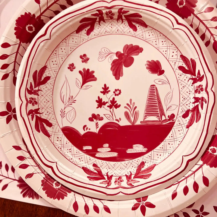 Pavilion Salad & Dessert Plates in Pink and Berry, Set of 8