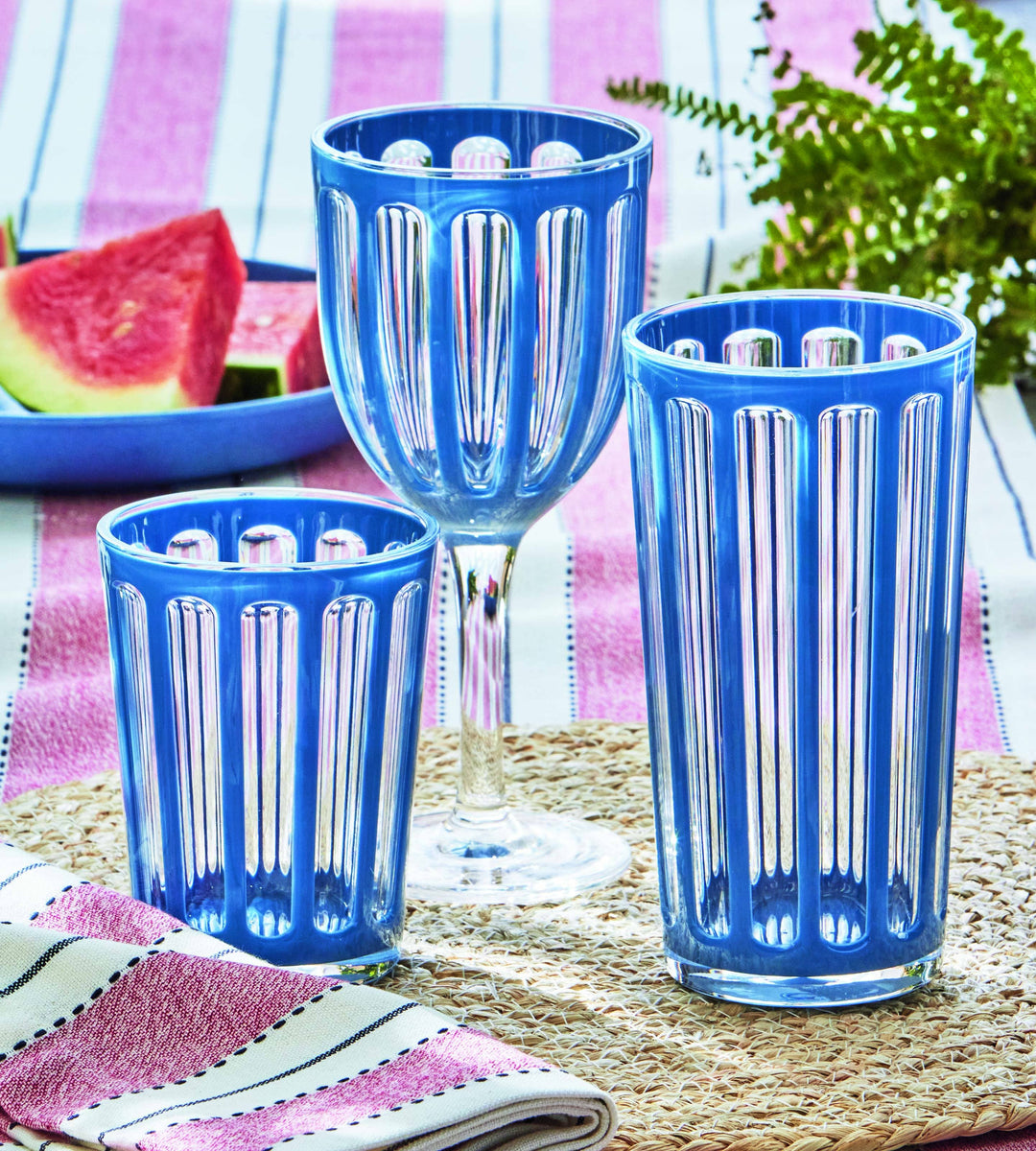 Acrylic Tumbler Glasses in Blue, S/2