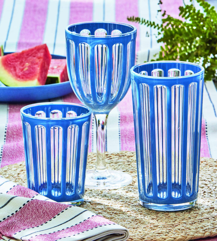 Acrylic Wine Glass in Blue, S/2