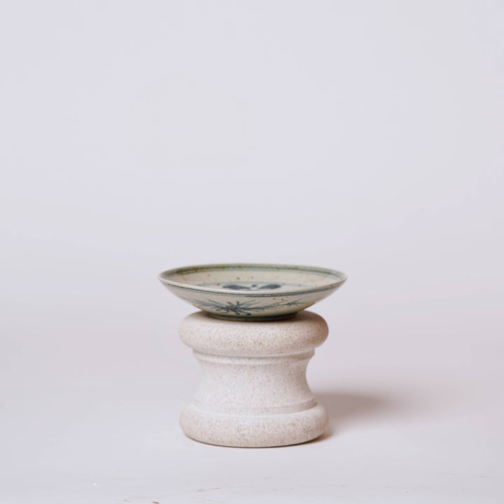 Blue and White Porcelain Floral Dish, Small