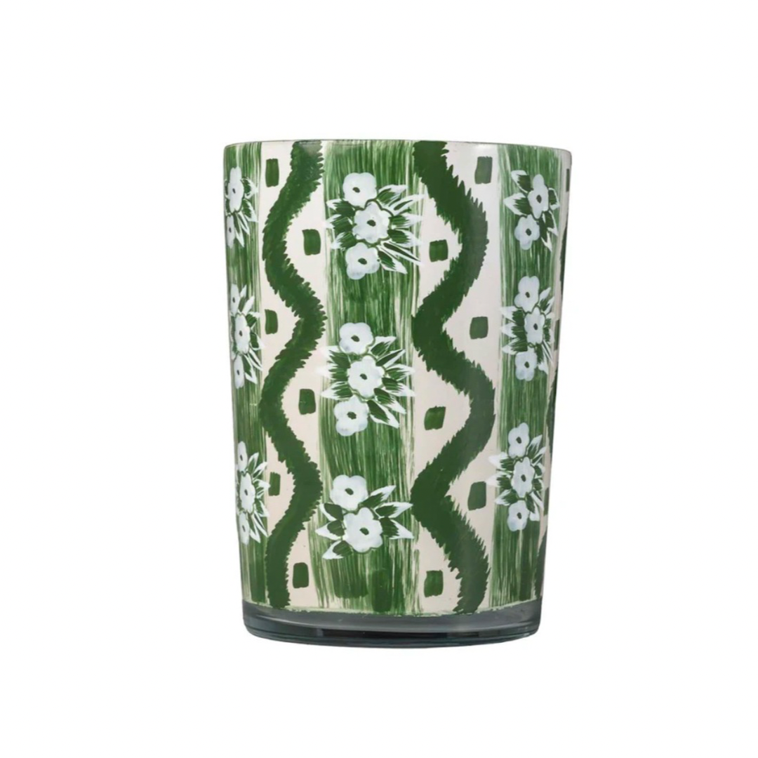 Ikat Bud Vase, Moss Green