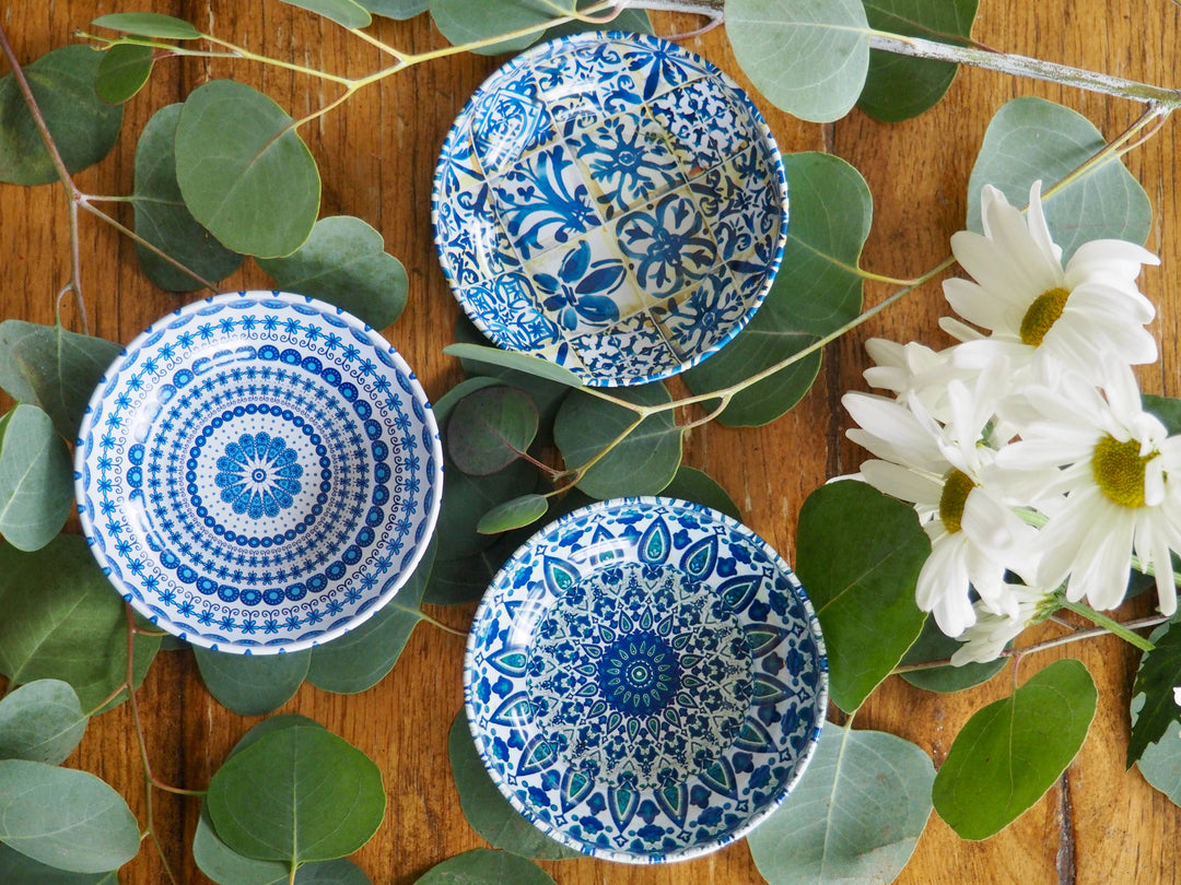 Moroccan Metal Bowl in Blue, Small