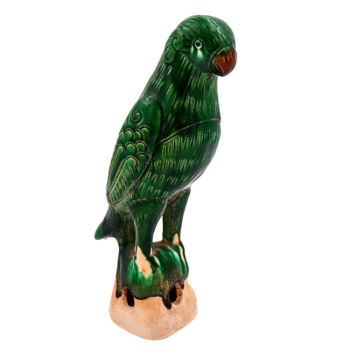 Hand Painted Ceramic Parrot, Green