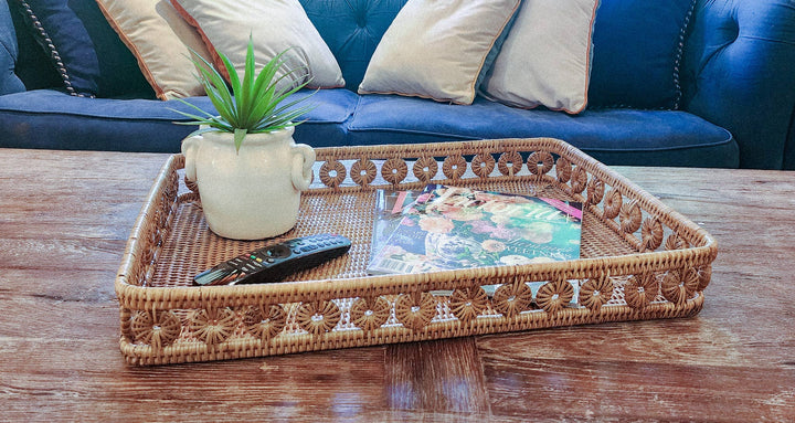 Decorative Tray in Rattan