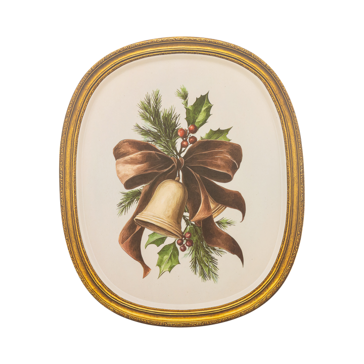 Vintage Christmas Bell Tray, 12x17