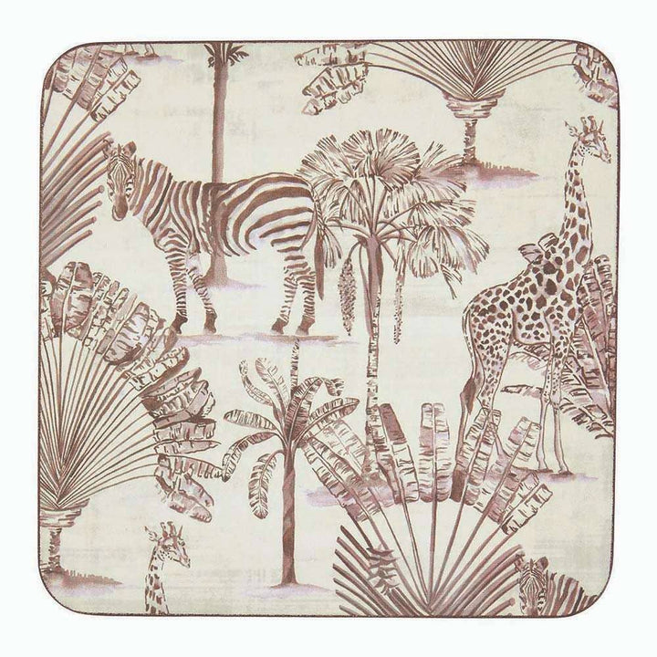 Safari Square Coasters, S/4