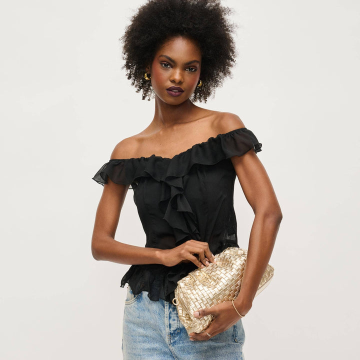 Tate Woven Clutch in Natural