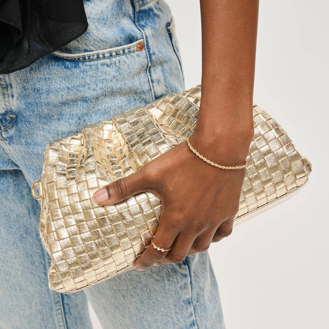 Tate Woven Clutch in Natural