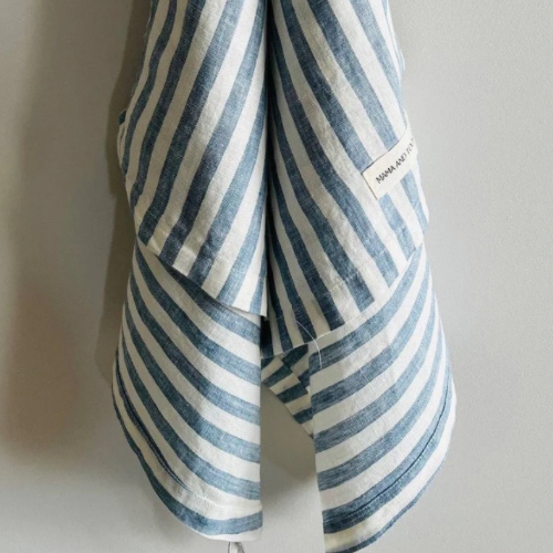 French Linen Tea Towel, Blue Stripe