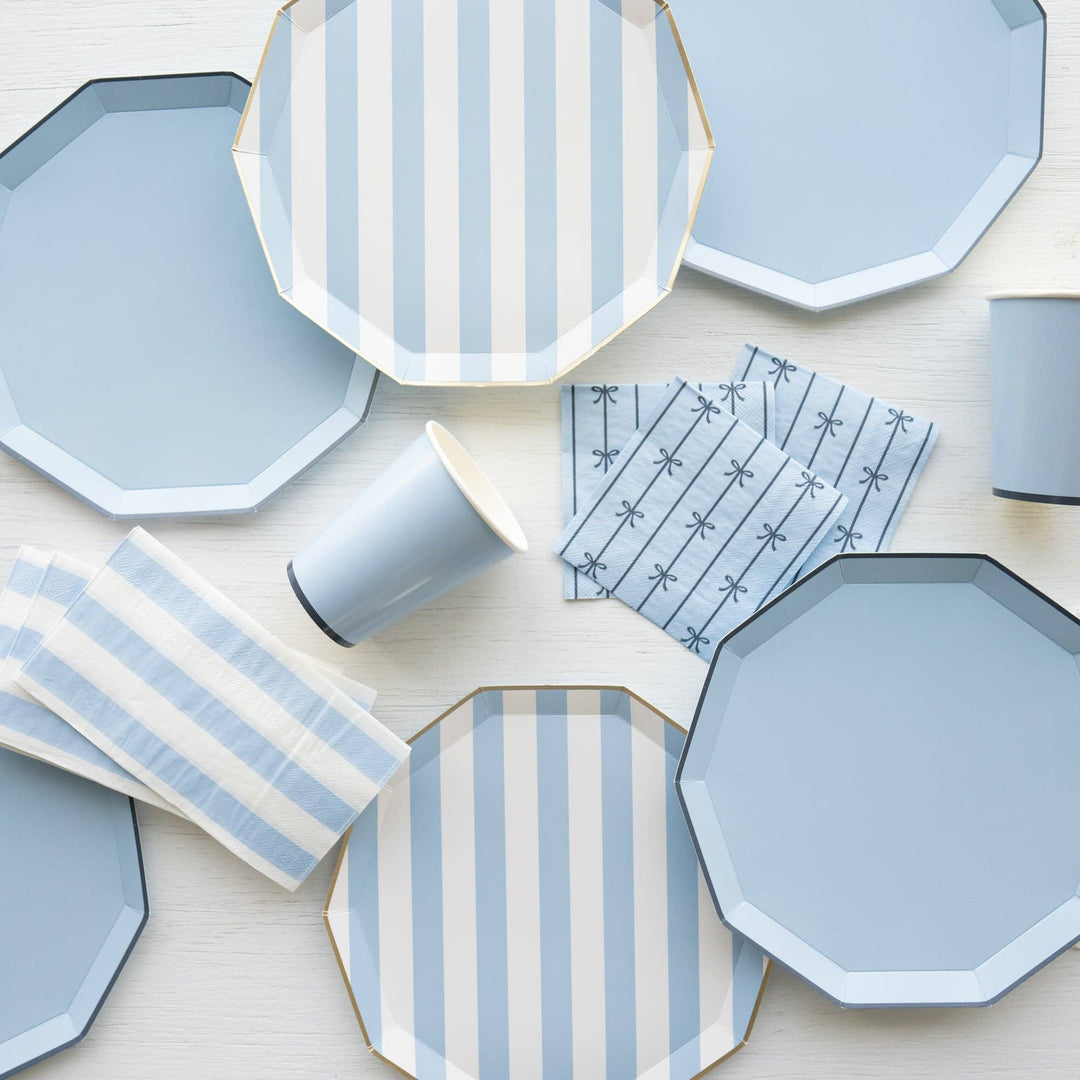 Cabana Stripe Plates in Sky Blue | Bonjour Fete