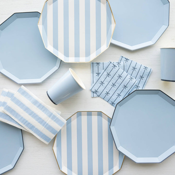 Cabana Stripe Plates in Sky Blue | Bonjour Fete