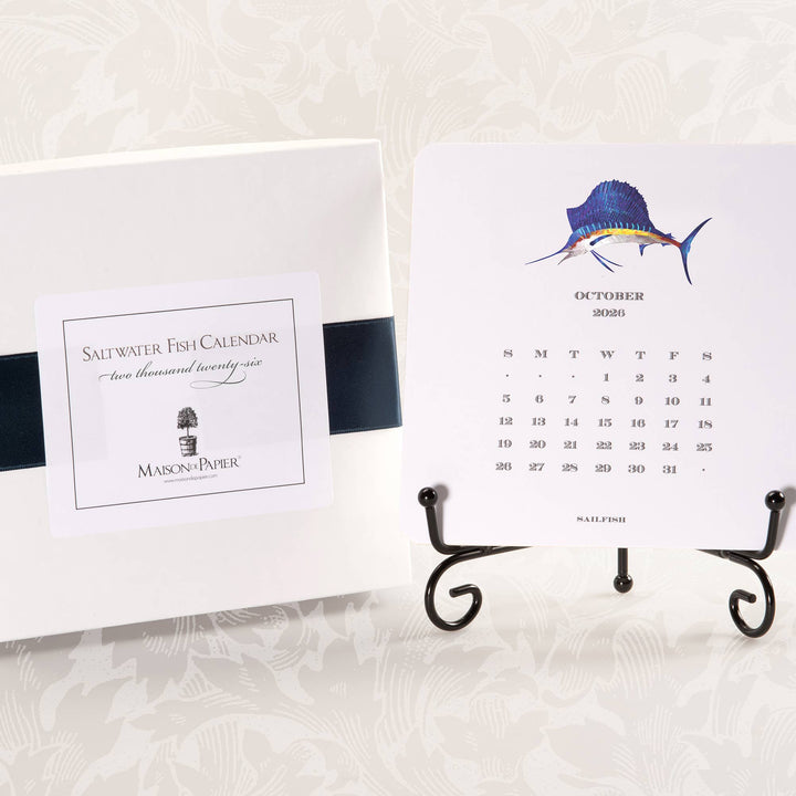 2026 Saltwater Fish Calendar with Easel