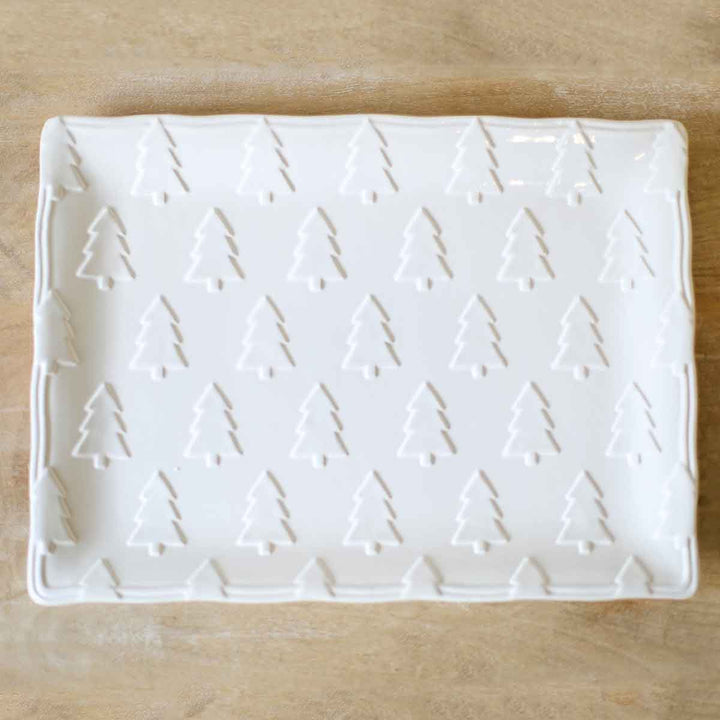 Balsam Embossed Platter, White