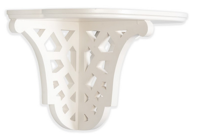 Solid Wood Fretwork Bracket in White