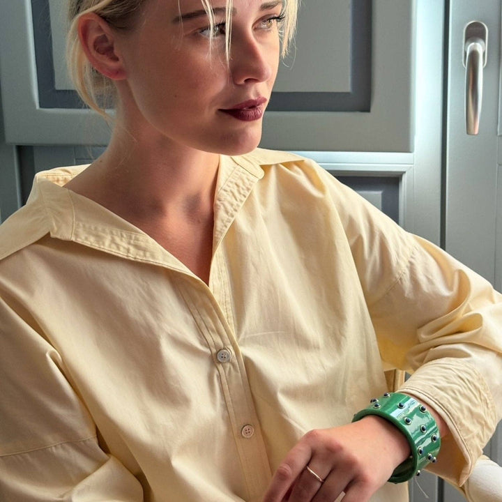Bangle with Malachite and Turquoise Resin Stones