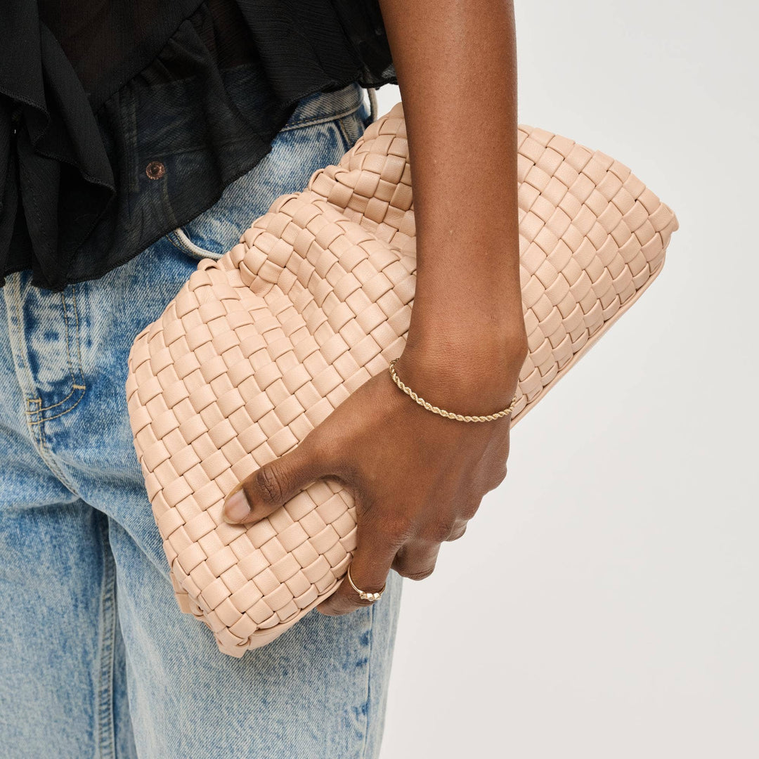 Tate Woven Clutch in Natural