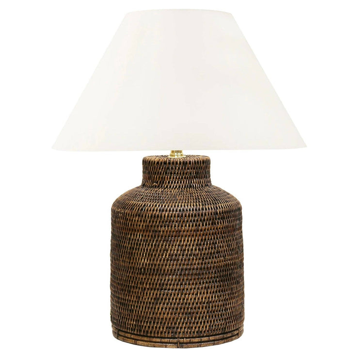 Newport Rattan Table Lamp, Antique Brown