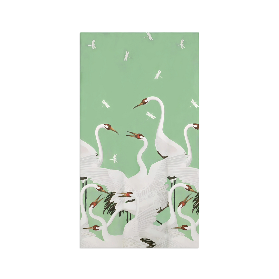 Cranes Guest Towels in Sage Green