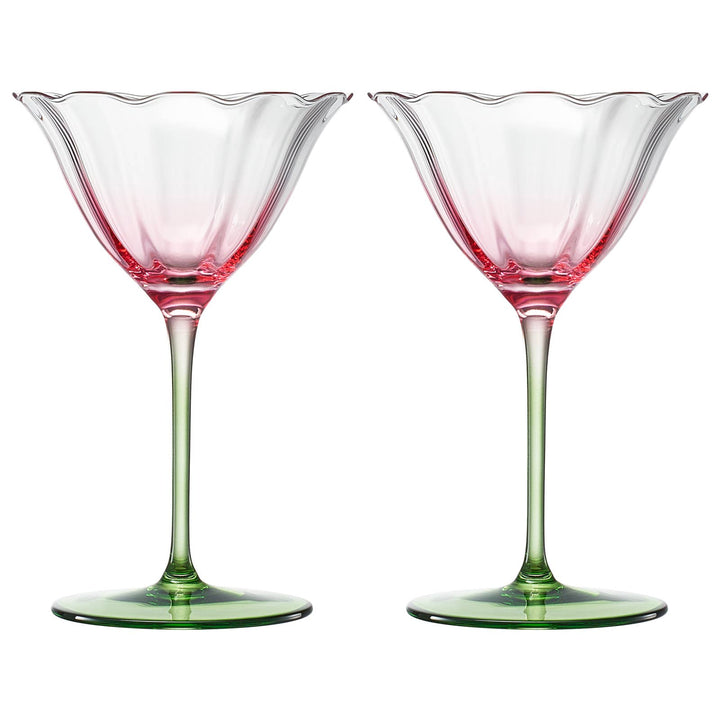 Tulip Shaped Champagne Coupes, Set of 2