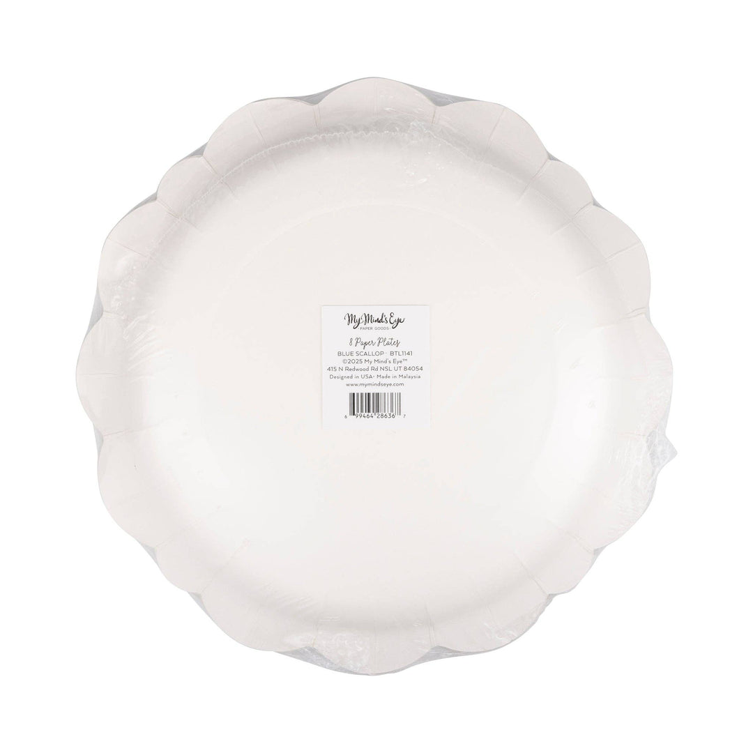 Scalloped Edge Plates, Blue