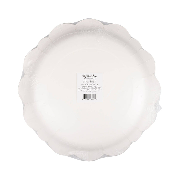 Scalloped Edge Plates, Blue