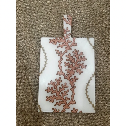 Custom Cheese Board in Coral Print, Rectangular