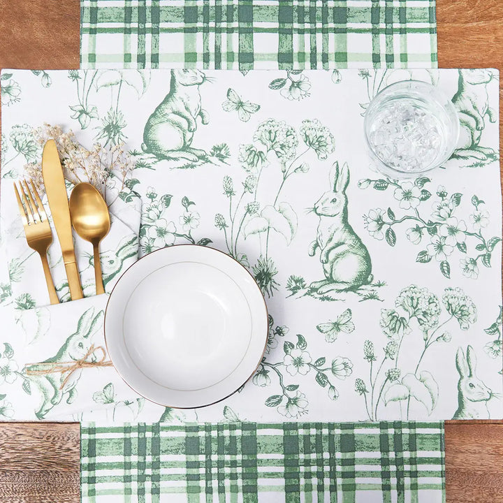 Spring Bunny Toile Napkins S/4