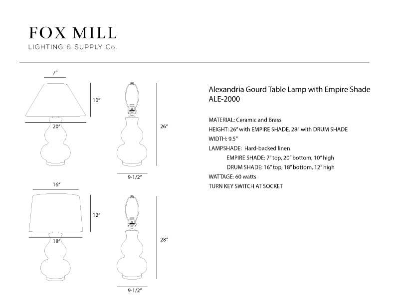 Alexandria Gourd Table Lamp, White