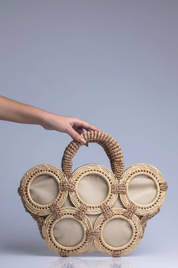 Rattan Circles Bag, Green