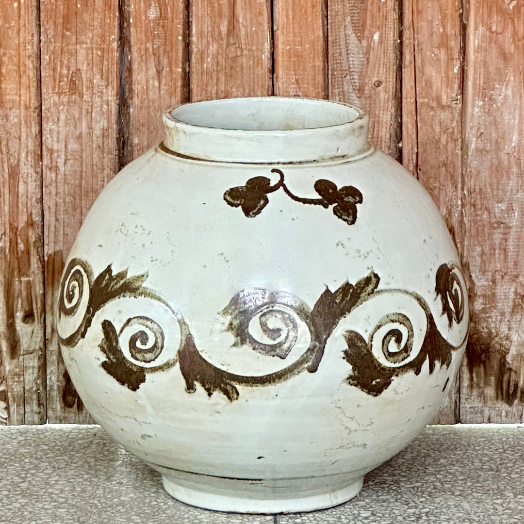 Porcelain Jar, Floral Scroll