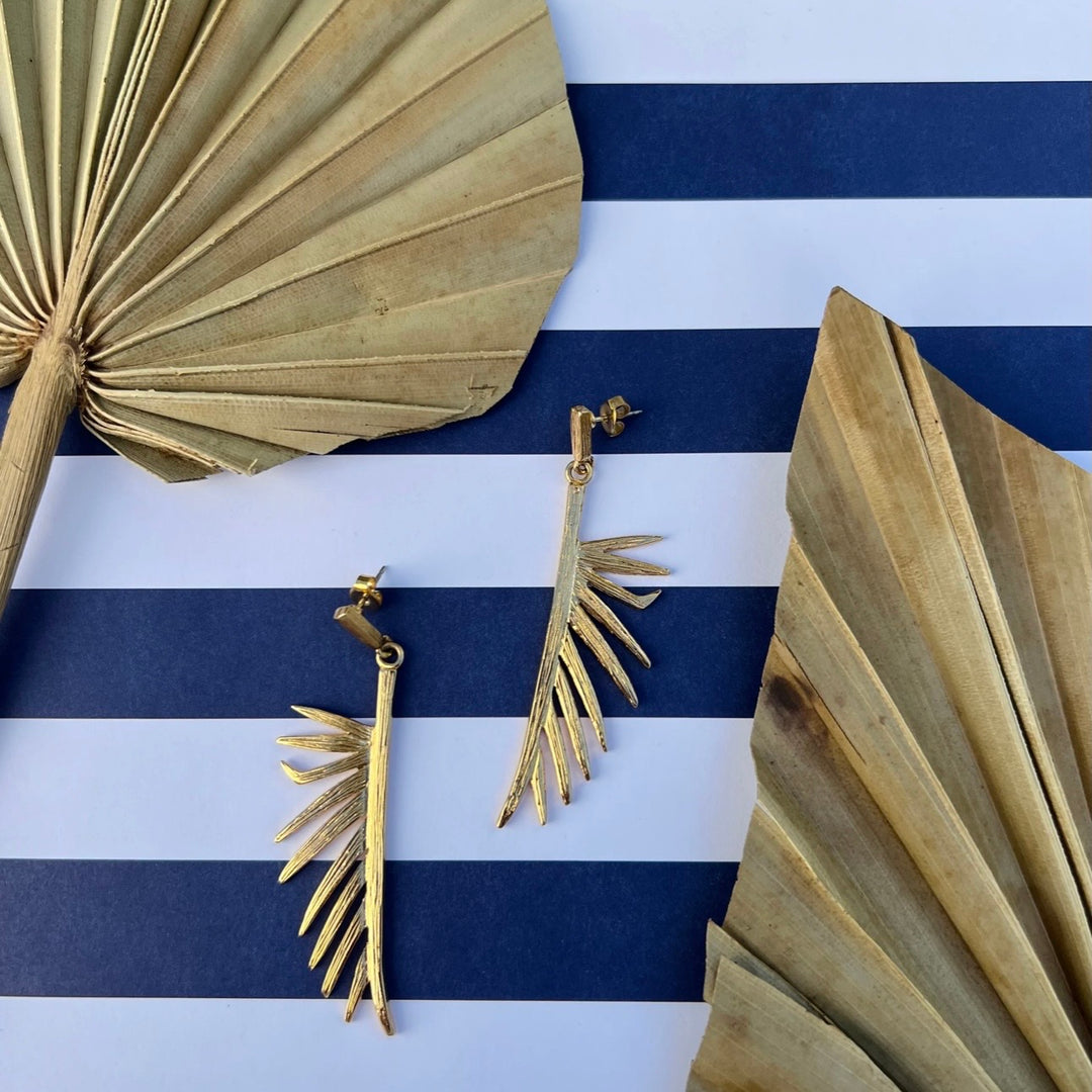Split Palmetto Frond Earrings | Goldbug Collection