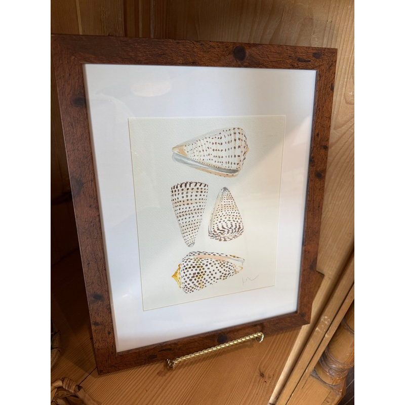 Original (4) Shell Artwork by Kara McKean, Framed