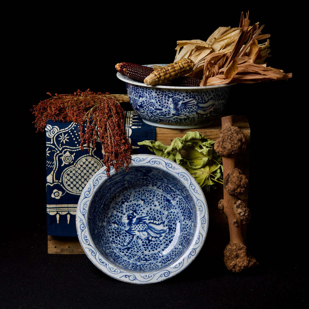 Blue and White Porcelain Bird Bowl