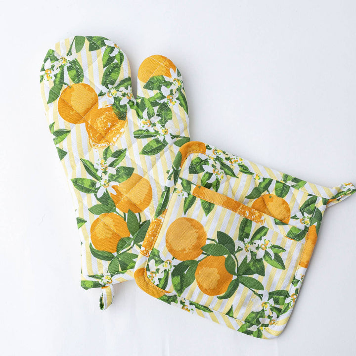 Orange Blossom Oven Mitt Set