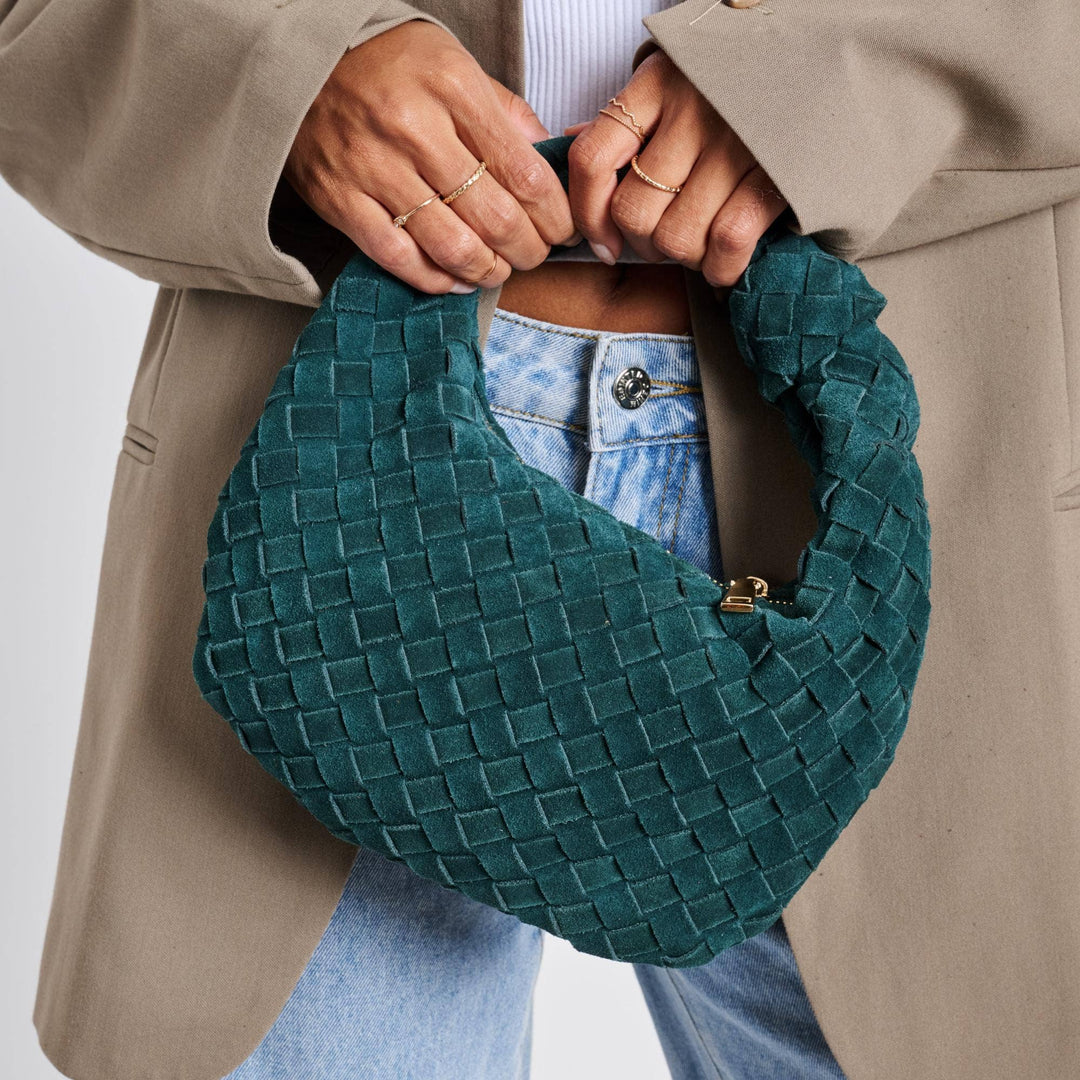 Autumn Woven Suede Clutch, Assorted Colors
