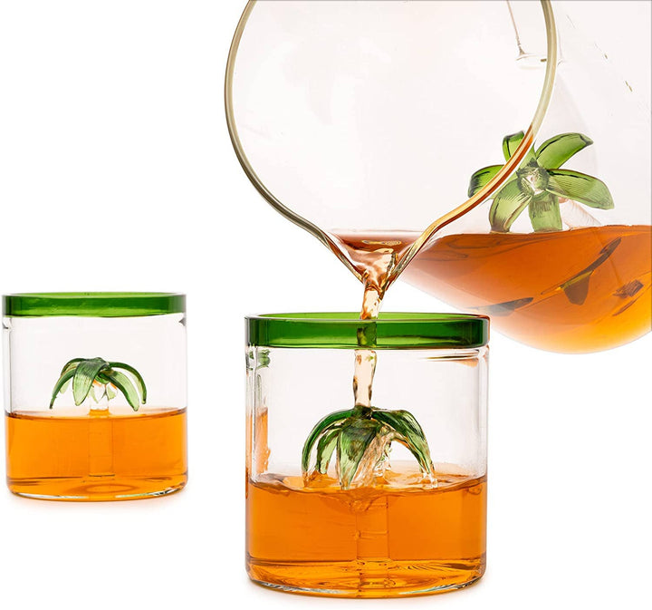 Palm Tree Glasses S/4