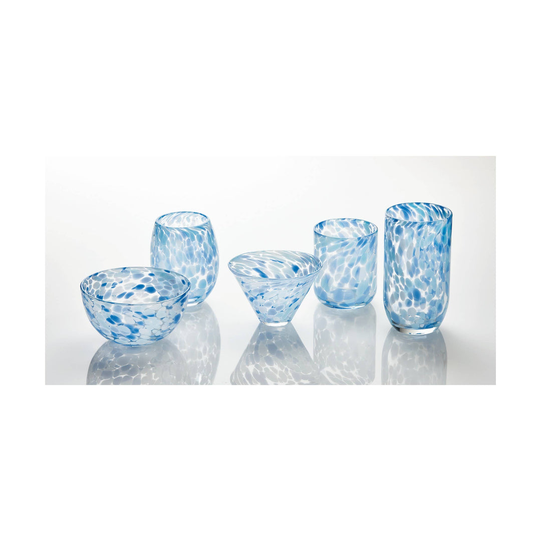Stemless Wine Glasses in Light Blue, S/2