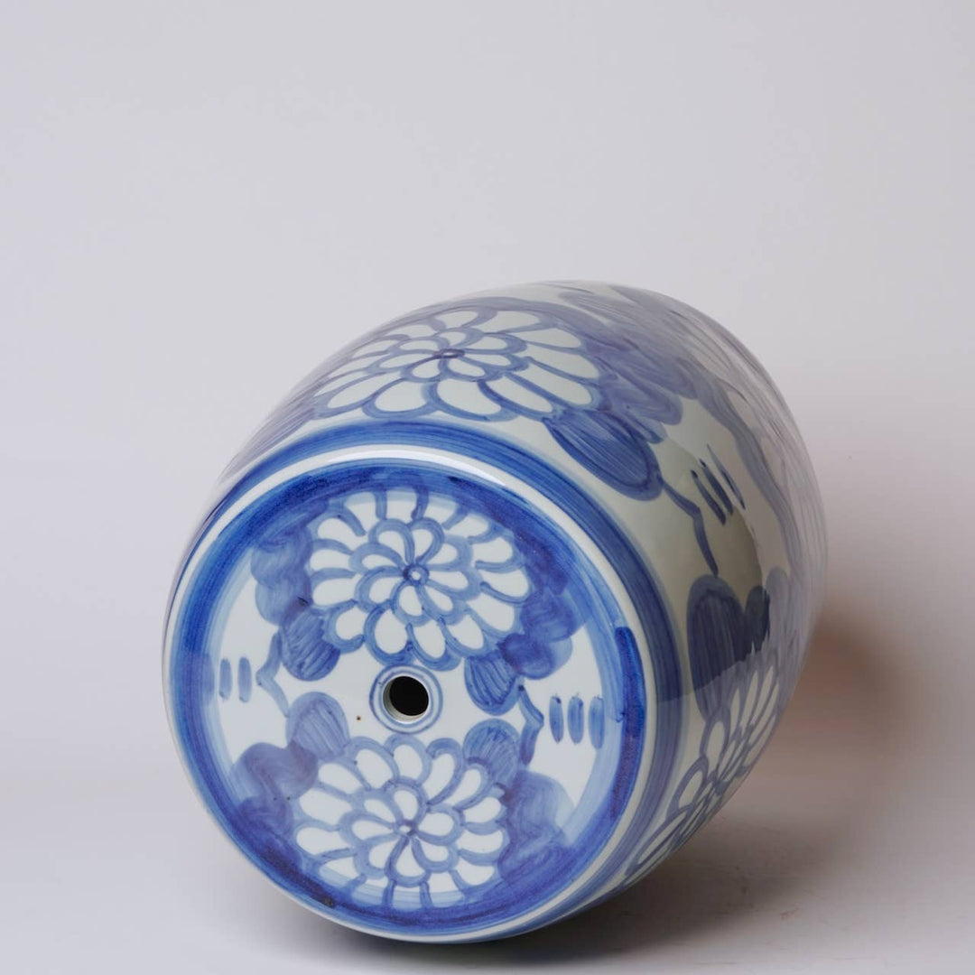 Hand Painted Blue and White Porcelain Garden Stool