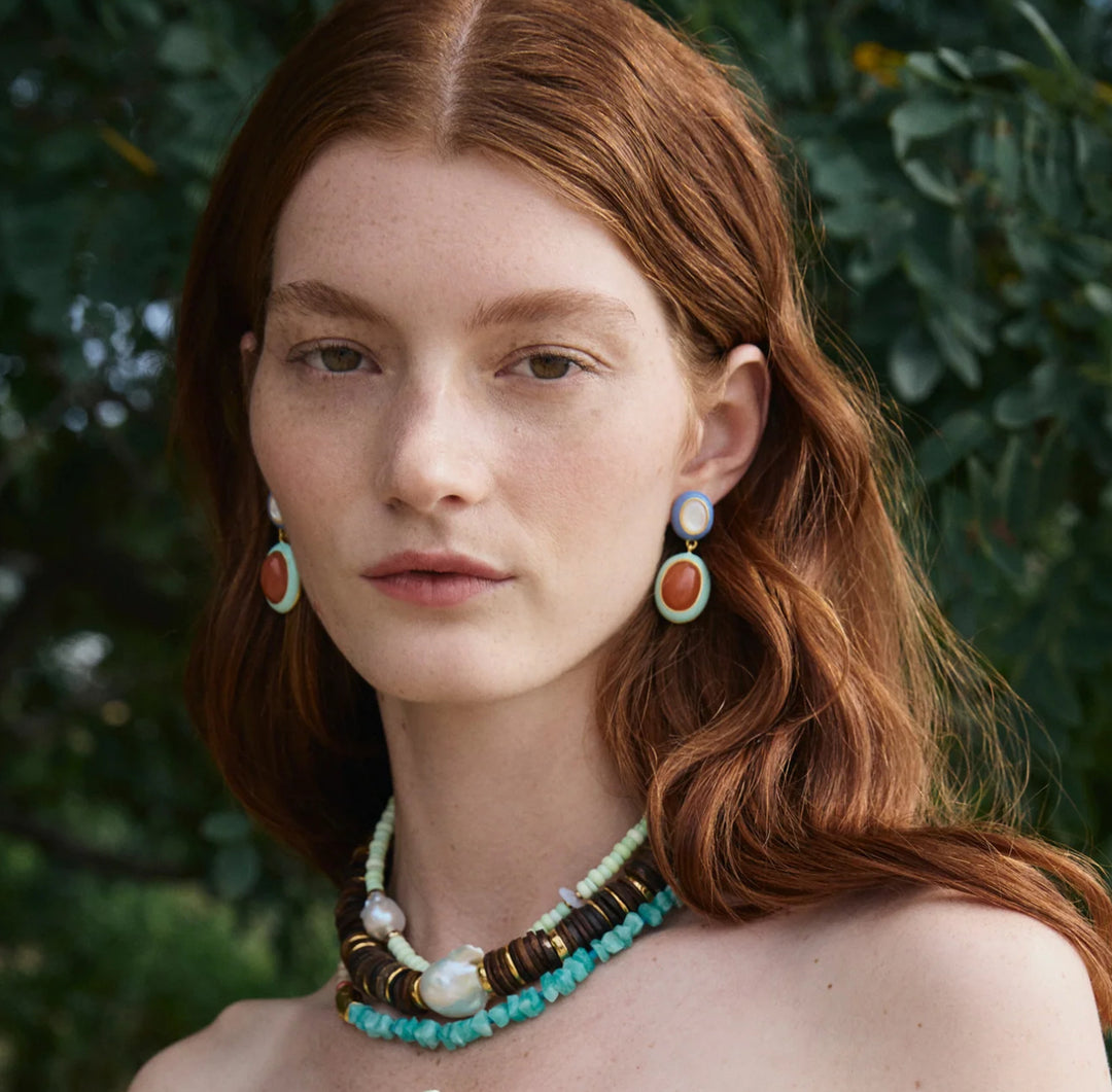 Papaya Earrings in Peach | Lizzie Fortunato
