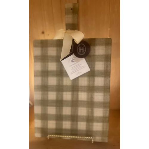 Custom Cheese Board in Taupe Gingham