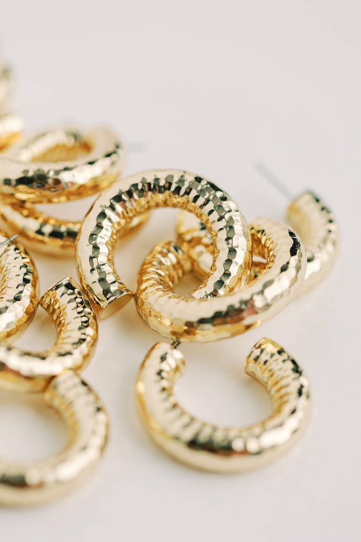 Hammered Gold Hoop Earrings
