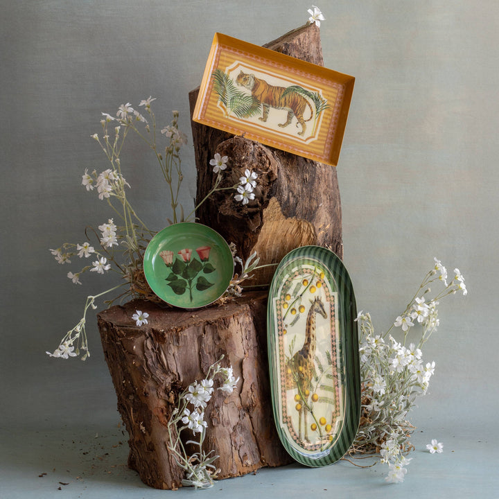 Giraffe Oval Enamel Tray