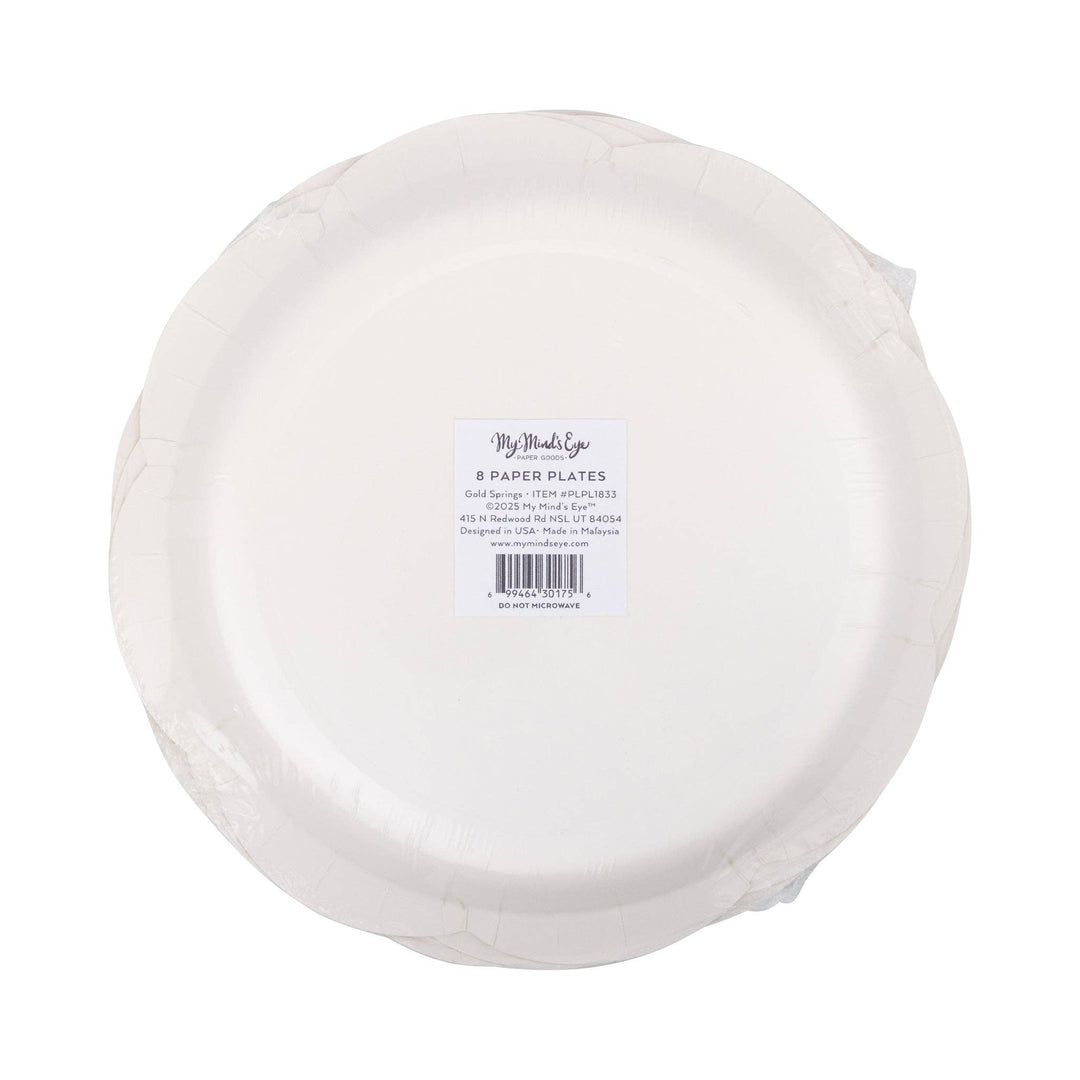 Christmas Tree Paper Plate in Gold