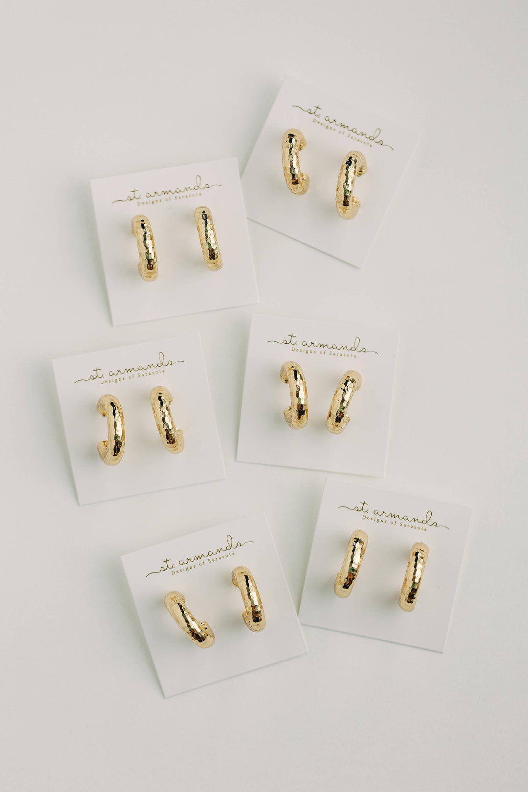 Hammered Gold Hoop Earrings